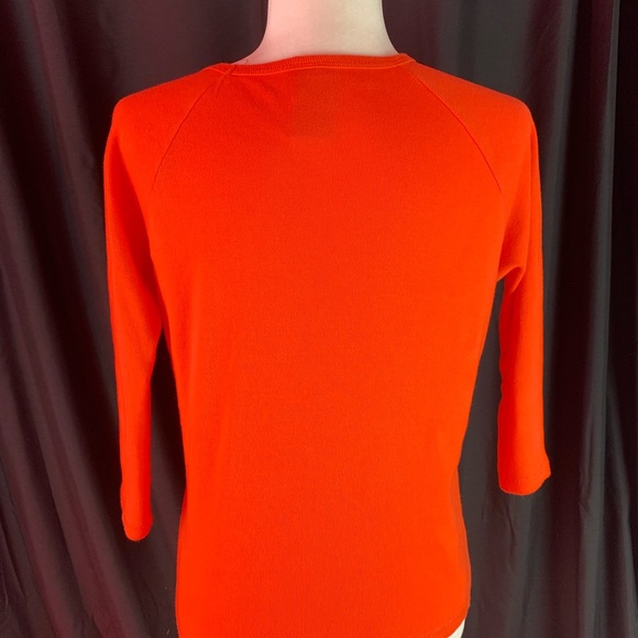 Tommy Hilfiger orange 3/4 sleeve tee with blue T size XL - Picture 3 of 6
